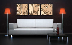 Ručně malovaný obraz POP Art LICHTENSTEIN 3 díly li2