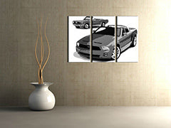 Ručně malovaný obraz POP Art FORD MUSTANG 3 dílný fm2