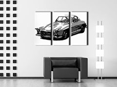 Ručně malovaný obraz POP Art MERCEDES SL300 3 dílný