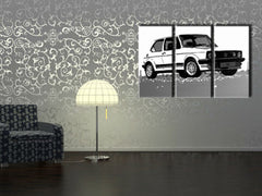 Ručně malovaný obraz POP Art GOLF 3dílná golfová figurka