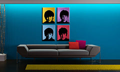 Ručně malovaný obraz POP Art BEATLES 4 dílná bea6