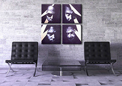 Ručně malovaný POP Art obraz METALLICA, 4 kusy kovu