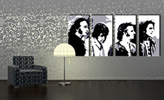 Ručně malovaný obraz POP Art Beatles 4 kusů bea5
