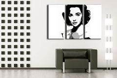 Ručně malovaný obraz POP Art Elizabethet Taylor 3 dílná