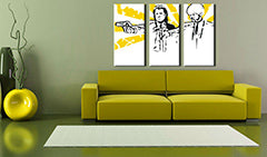 Ručně malovaný obraz POP Art Pulp Fiction 3 dílná pulp2