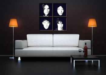 Ručně malovaný obraz POP Art s kočkodanem, 4dílná televize