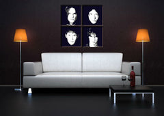 Ručně malovaný obraz POP Art s kočkodanem, 4dílná televize