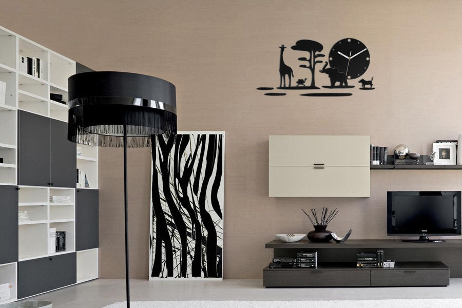 Sleva 50%Moderní nástěnné hodiny SAFARI