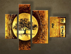 Ručně malovaný obrázek stromu 4dílný NU0024E4