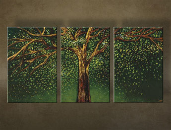 Ručně malovaný obrázek stromu ze 3 částí NU0029E3