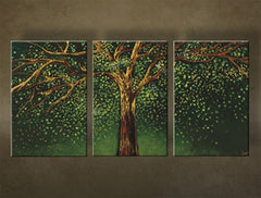 Ručně malovaný obrázek stromu ze 3 částí NU0029E3