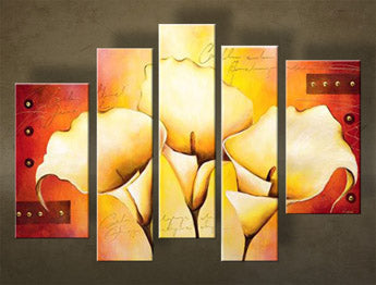 Ručně malovaný obraz KVĚTINY 5dílný NU0033E5