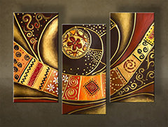 Ručně malovaný obraz ABSTRAKT 3-dílný NU0031E3