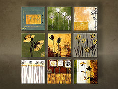 Ručně malovaný obraz KVĚTINY 9 kusů NU0042E9