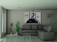 Ručně malovaný obraz POP Art SNOOPY 3 díly snoopy2