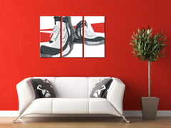 Ručně malované obrazy POP Art Boty, 3dílné kozačky