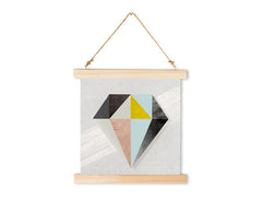 Geometrický obraz s motivem Shade or Boundary, diamant, dětský motiv v modro-růžových odstínech | Závěsné plátno na stěnu Shade or Boundary, luxusní dojem a elegance – náhled